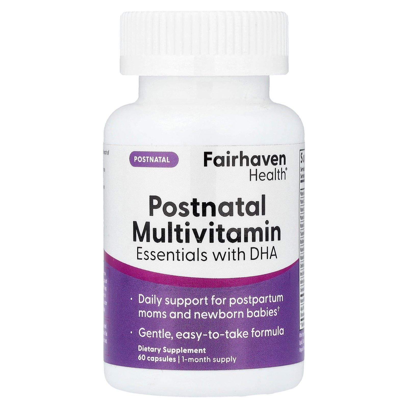 Fairhaven Health, Postnatal Multivitamin Essentials With DHA, 60 Capsules