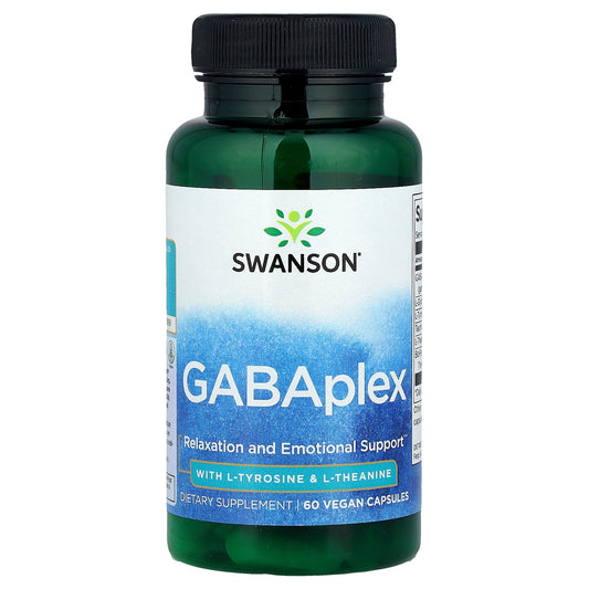 Swanson, GABAplex with L-Tyrosine & L-Theanine, 60 Vegan Capsules