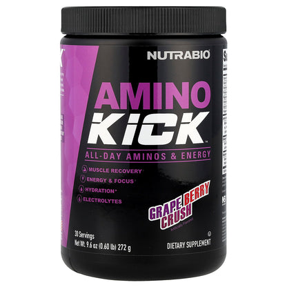NutraBio, Amino Kick™, Grape Berry Crush, 9.6 oz (272 g)