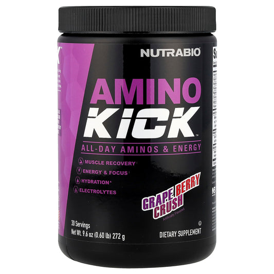 NutraBio, Amino Kick™, Grape Berry Crush, 9.6 oz (272 g)