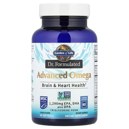 Garden of Life, Dr. Formulated, Advanced Omega, Citrus, 60 Softgels (645 mg per Softgel)