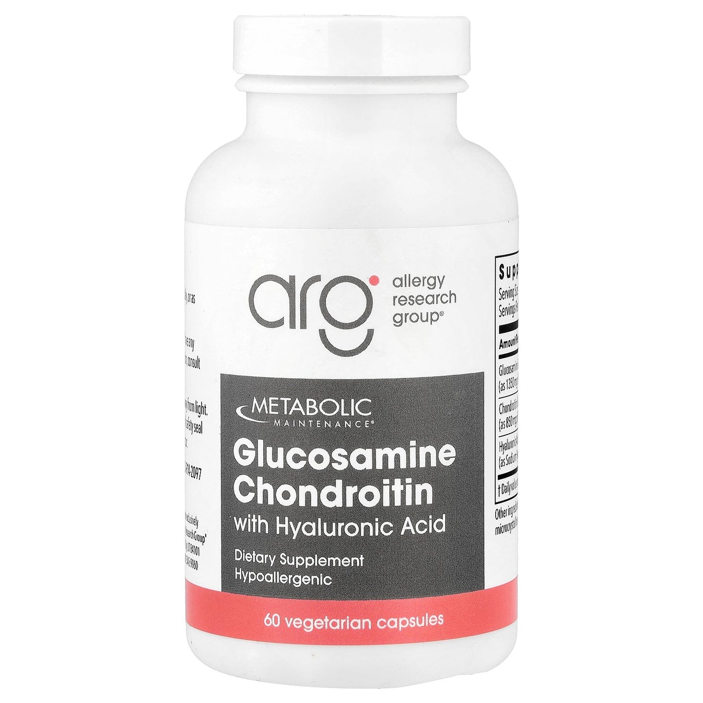 Metabolic Maintenance, Glucosamine Chondroitin with Hyaluronic Acid, 60 Vegetarian Capsules