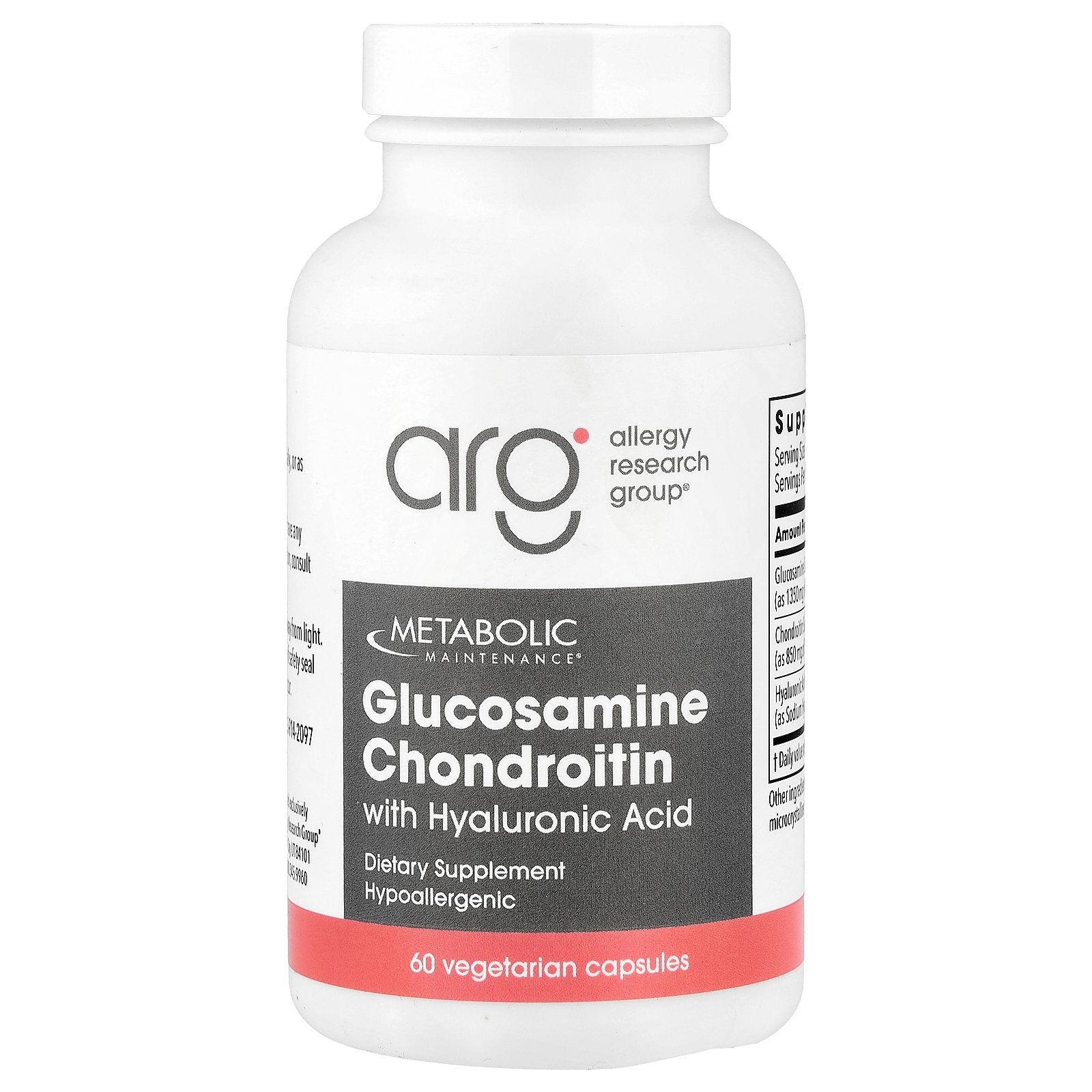 Metabolic Maintenance, Glucosamine Chondroitin with Hyaluronic Acid, 60 Vegetarian Capsules