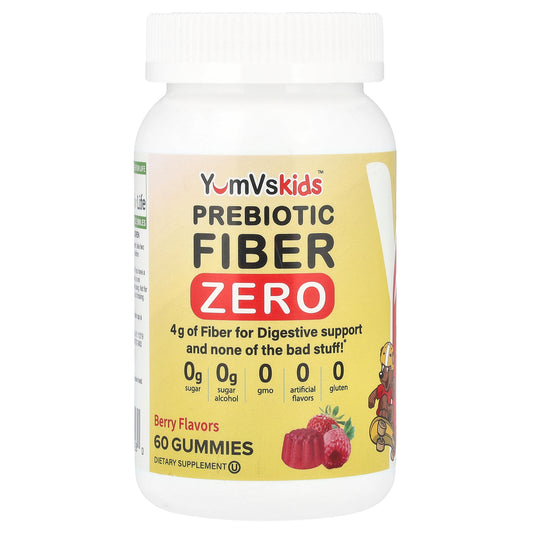 YumVs, Prebiotic Fiber Zero, Berry, 4 g, 60 Gummies (2 g per Gummy)