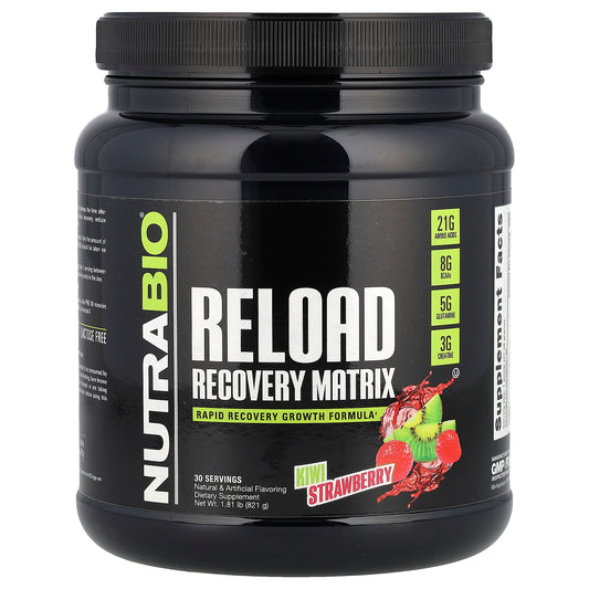 NutraBio, Reload Recovery Matrix, Kiwi Strawberry, 1.81 lb (821 g)