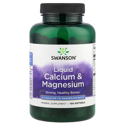 Swanson, Liquid Calcium & Magnesium, 100 Softgels