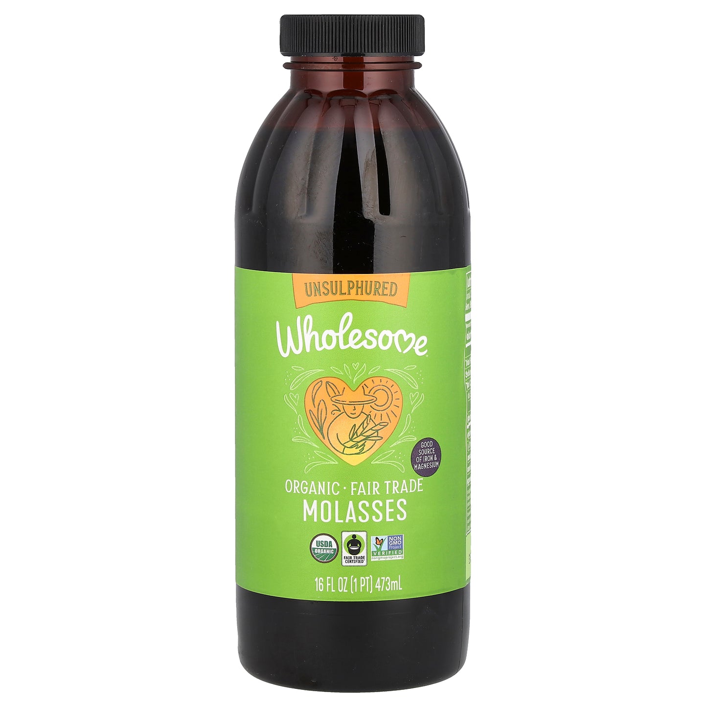 Wholesome Sweeteners, Organic Molasses, Unsulphured, 16 fl oz (473 ml)