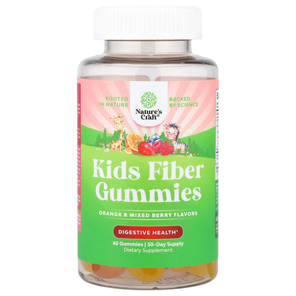 Nature's Craft, Kids, Fiber Gummies, Orange & Mixed Berry , 60 Gummies