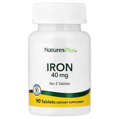 NaturesPlus, Iron, 40 mg, 90 Tablets (20 mg per Tablet)