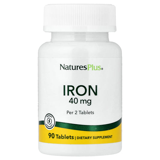 NaturesPlus, Iron, 40 mg, 90 Tablets (20 mg per Tablet)