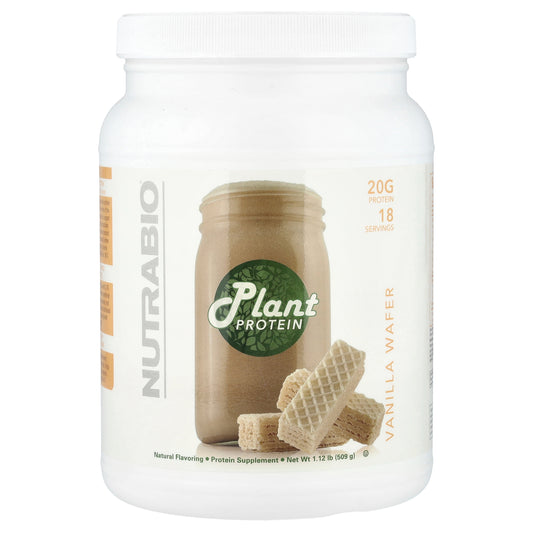 NutraBio, Plant Protein, Vanilla Wafer, 1.12 lb (509 g)