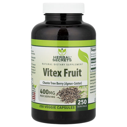 Herbal Secrets, Vitex Fruit, 400 mg, 250 Veggie Capsules