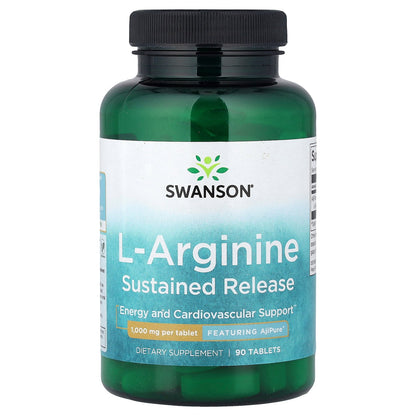 Swanson, L-Arginine, Sustained Release, 1,000 mg, 90 Tablets