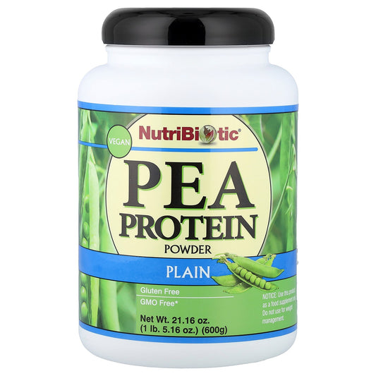 NutriBiotic, Pea Protein Powder, Plain, 1 lb 5.16 oz (600 g)