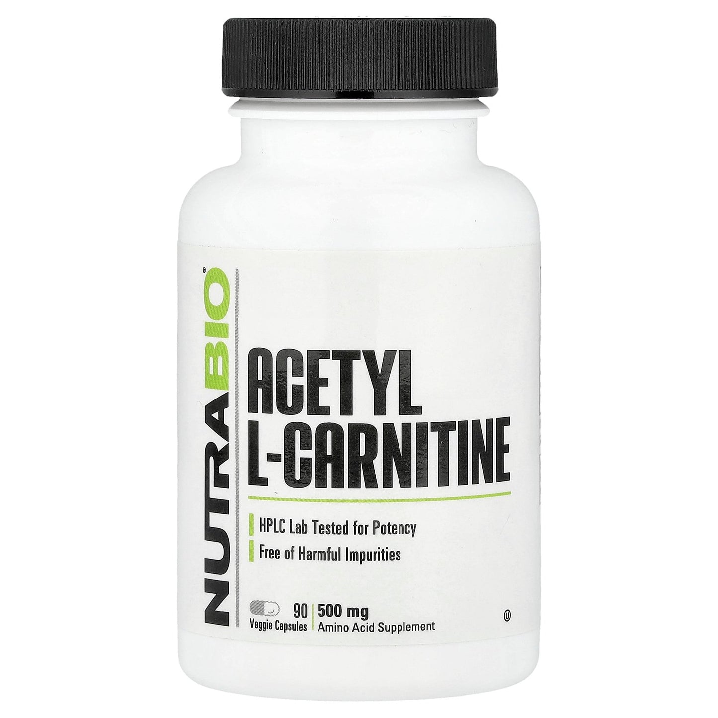 NutraBio, Acetyl L-Carnitine, 500 mg, 90 Veggie Capsules