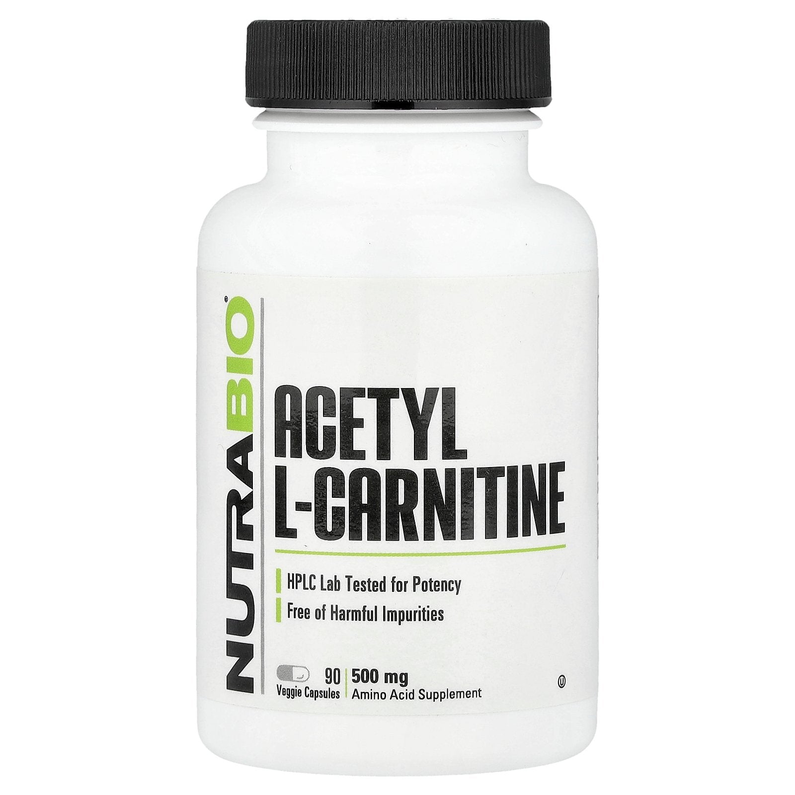 NutraBio, Acetyl L-Carnitine, 500 mg, 90 Veggie Capsules
