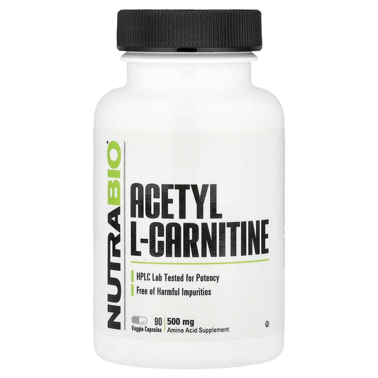 NutraBio, Acetyl L-Carnitine, 500 mg, 90 Veggie Capsules