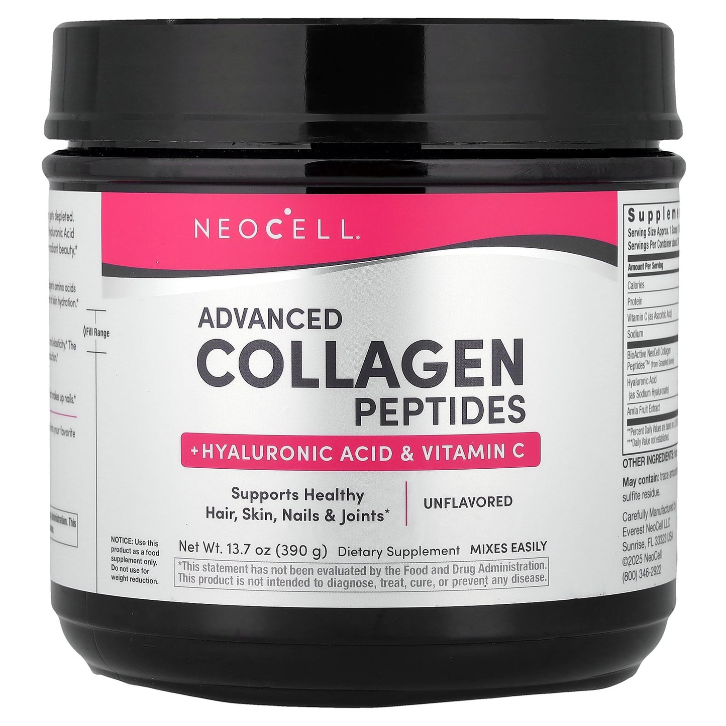 NeoCell, Advanced Collagen Peptides, Unflavored, 13.7 oz (390 g)