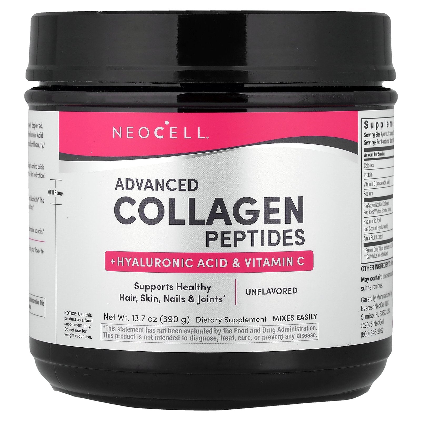 NeoCell, Advanced Collagen Peptides, Unflavored, 13.7 oz (390 g)
