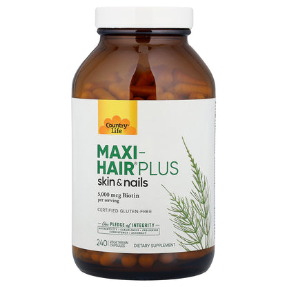 Country Life, Maxi-Hair® Plus, 240 Vegetarian Capsules