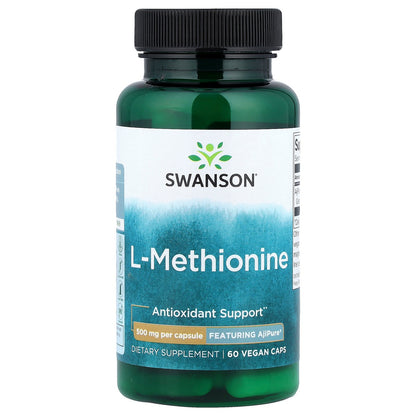 Swanson, L-Methionine, Featuring AjiPure®, 500 mg, 60 Vegan Caps