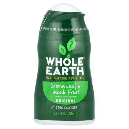 Whole Earth, Stevia Leaf & Monk Fruit With Agave Nectar, Original, 1.62 fl oz (48 ml)