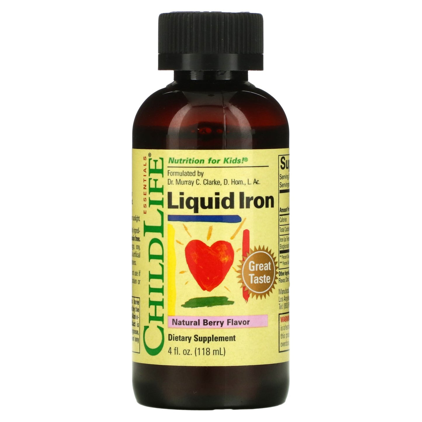 ChildLife Essentials, Liquid Iron, Natural Berry, 4 fl oz (118 ml)