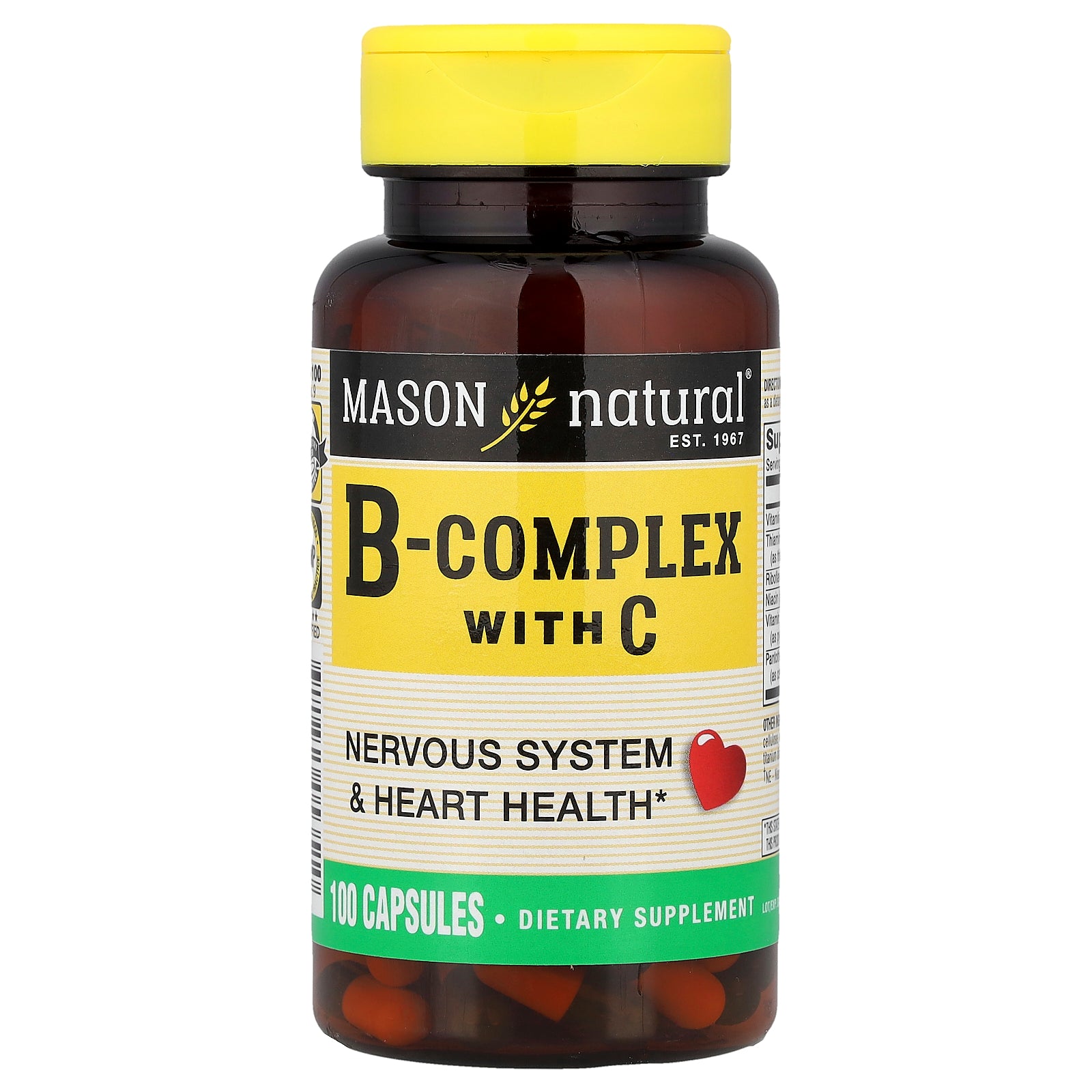 Mason Natural, B-Complex with C, 100 Capsules
