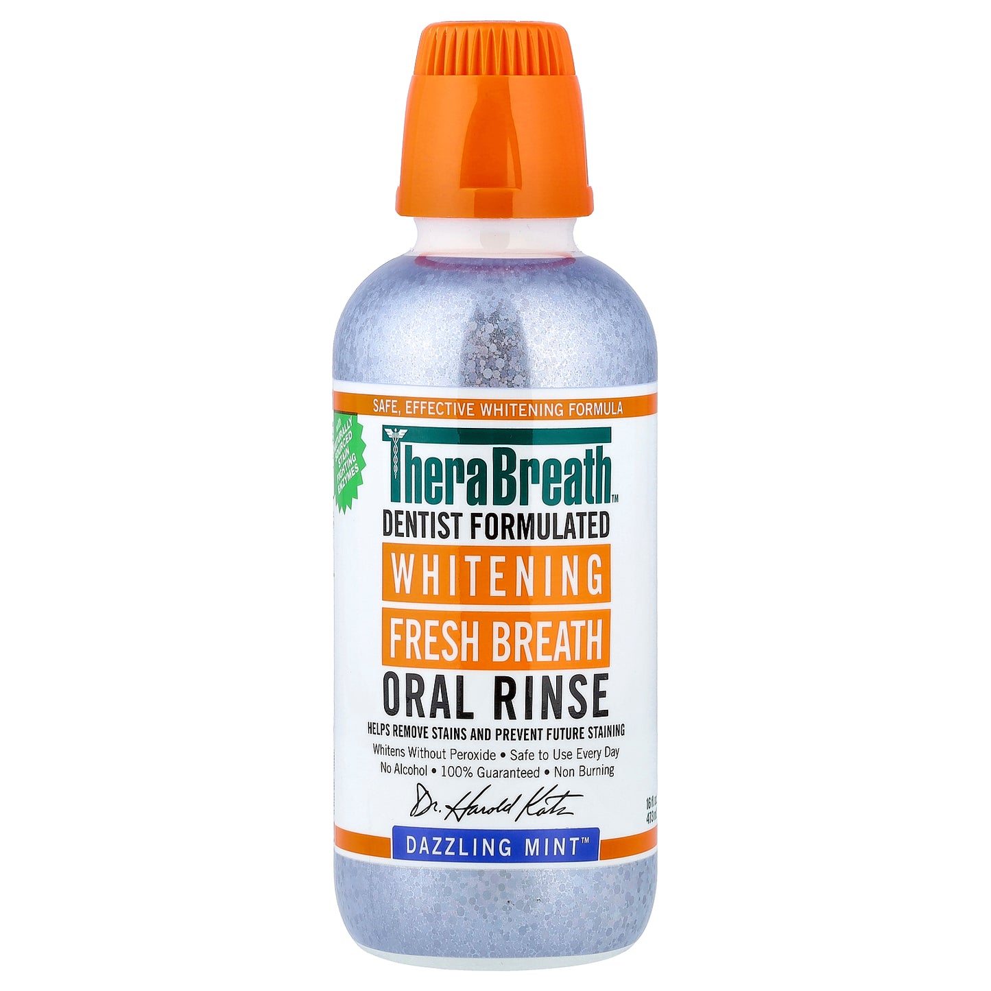 TheraBreath, Whitening Fresh Breath Oral Rinse, Dazzling Mint, 16 fl oz (473 ml)