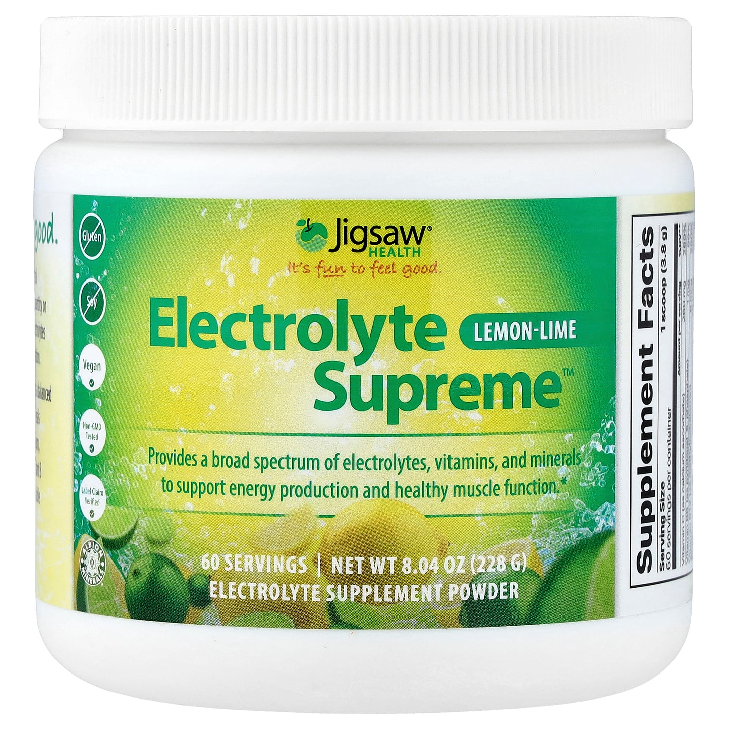 Jigsaw Health, Electrolyte Supreme™, Lemon-Lime, 8.04 oz (228 g)