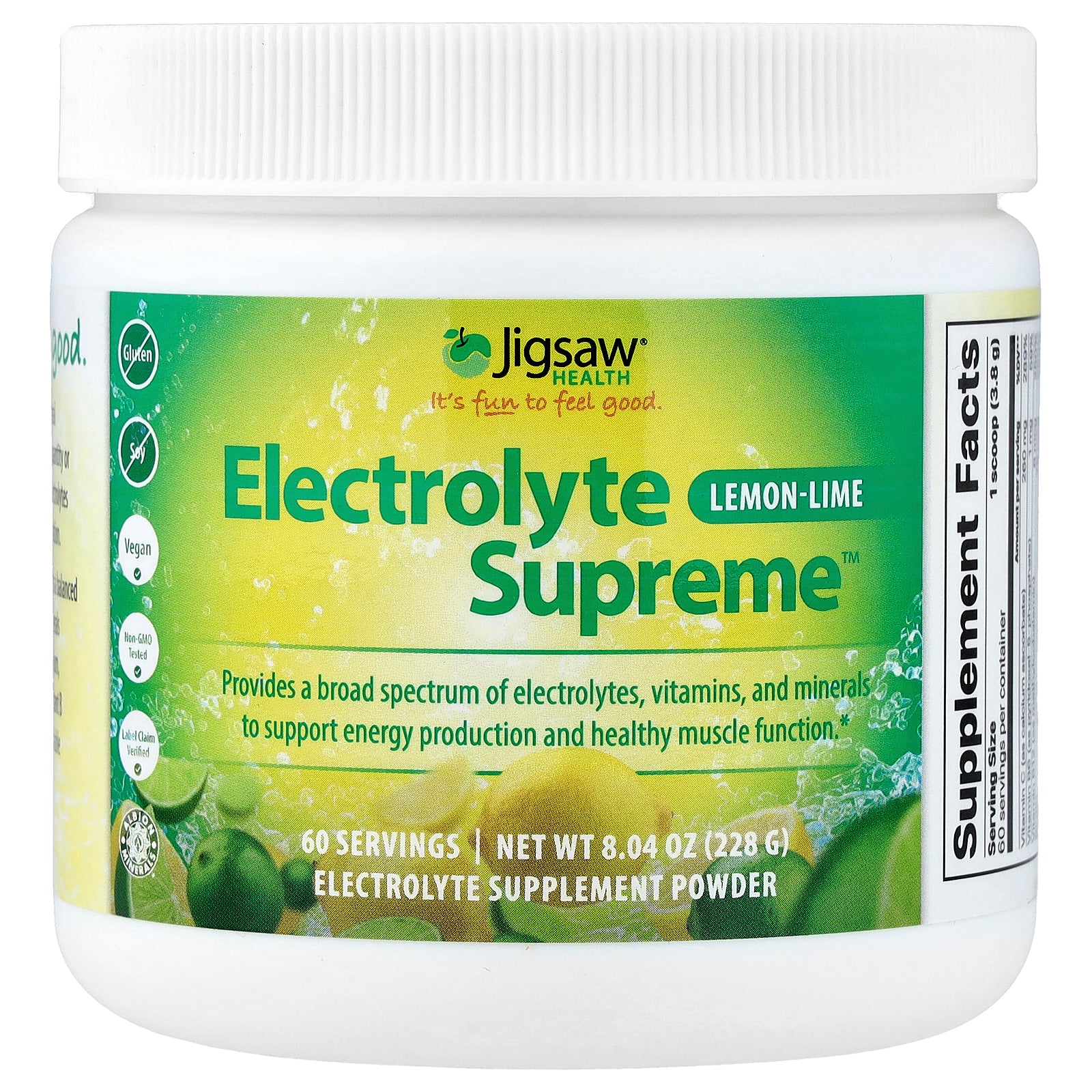 Jigsaw Health, Electrolyte Supreme™, Lemon-Lime, 8.04 oz (228 g)
