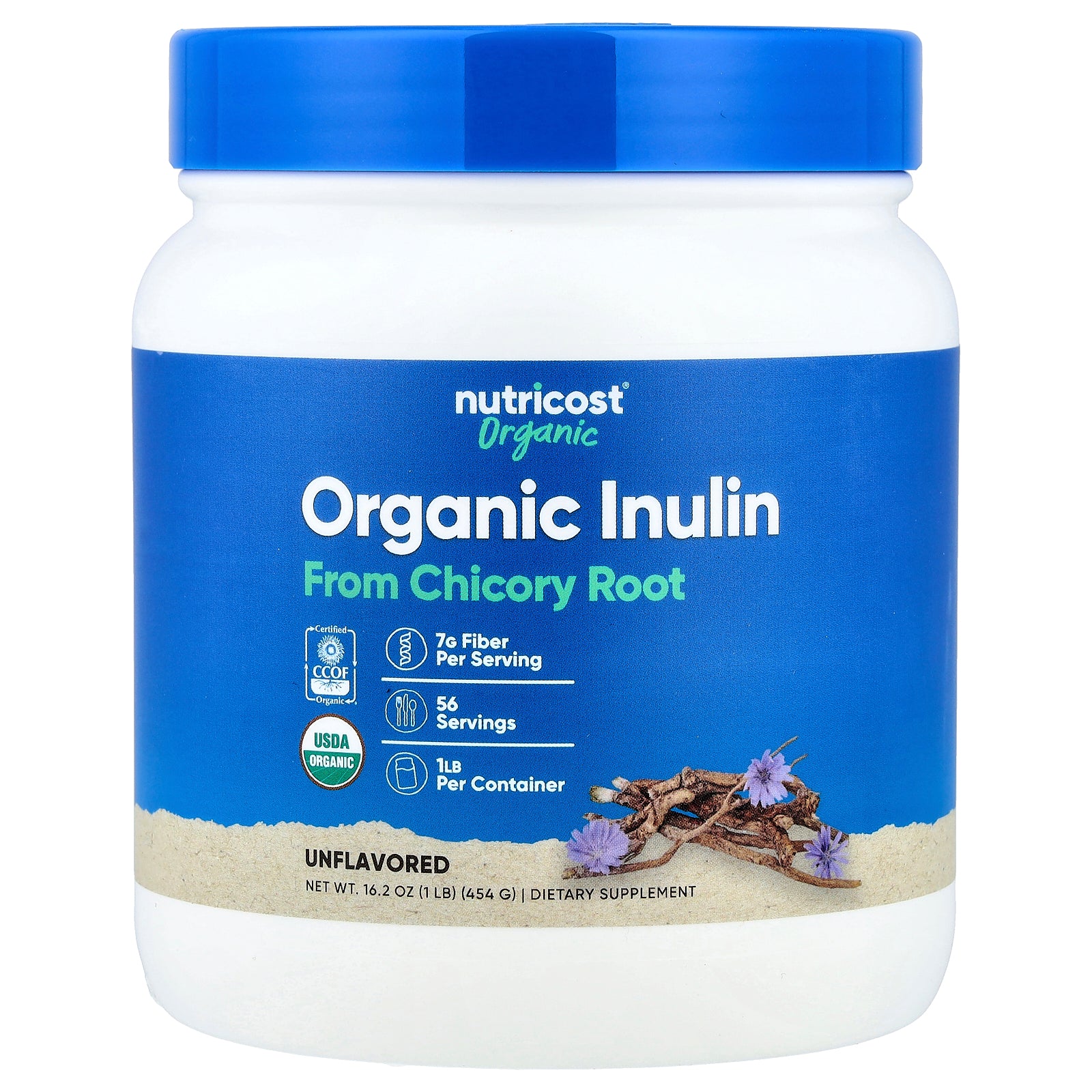 Nutricost, Organic Inulin Powder, Unflavored, 16.2 oz (454 g)