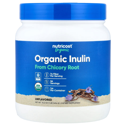 Nutricost, Organic Inulin Powder, Unflavored, 16.2 oz (454 g)