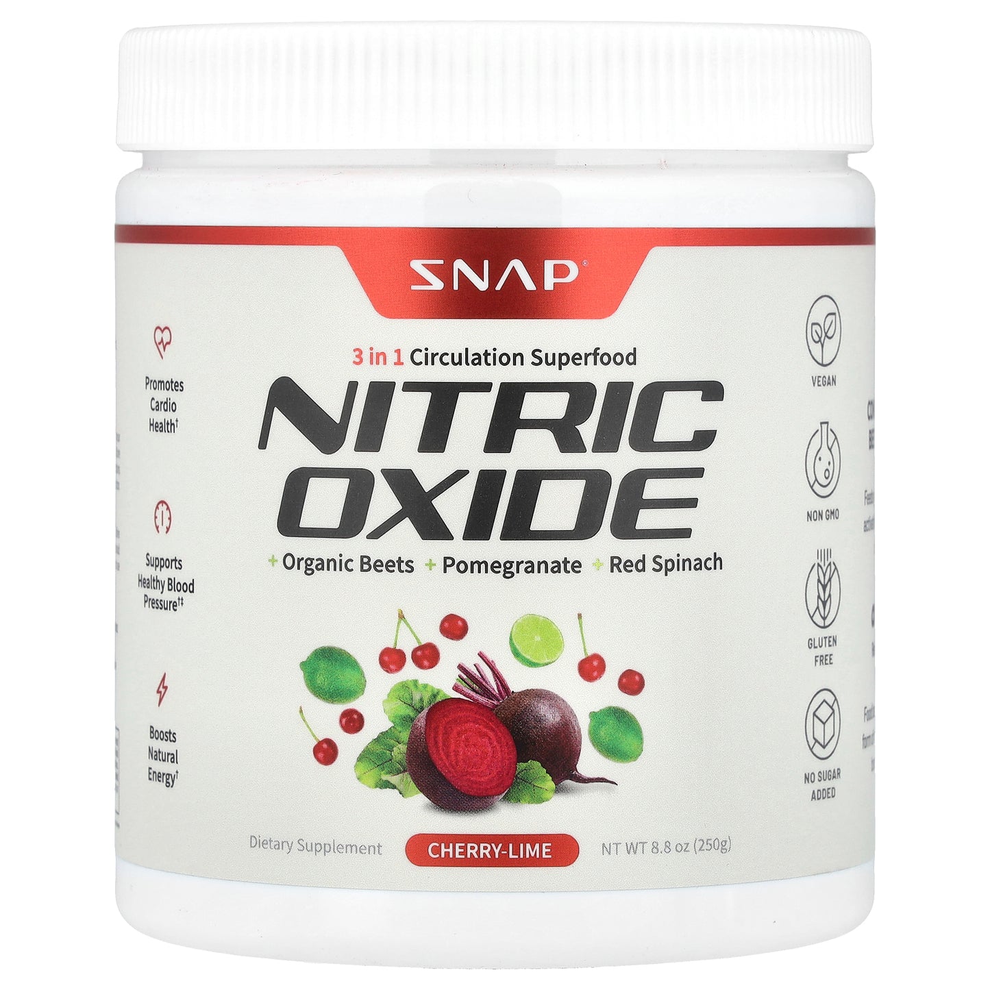 Snap Supplements, Nitric Oxide, Cherry-Lime, 8.8 oz (250 g)