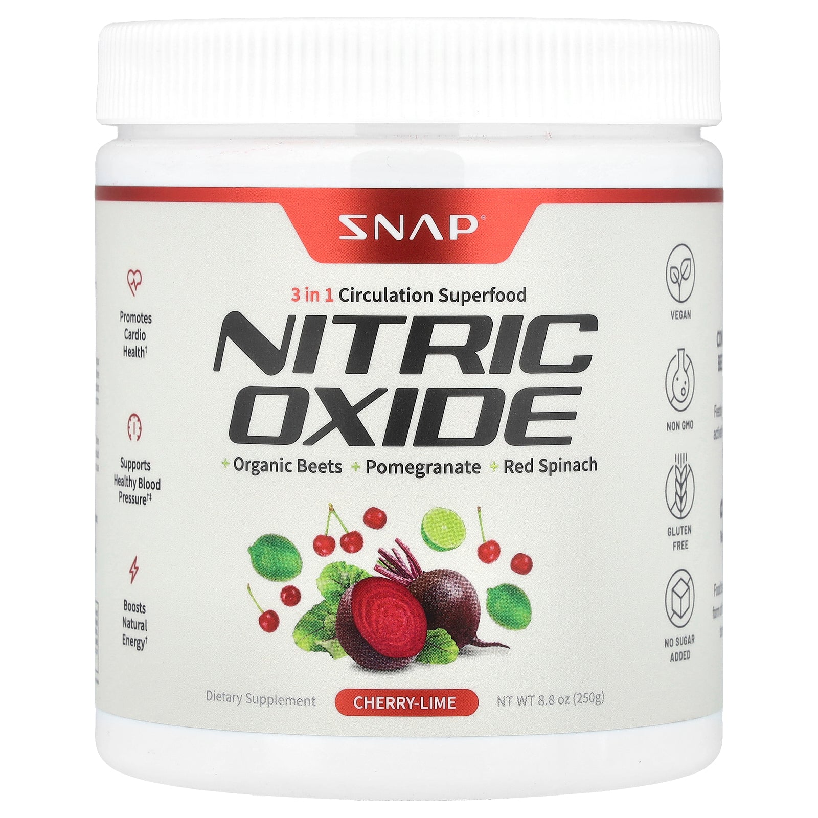 Snap Supplements, Nitric Oxide, Cherry-Lime, 8.8 oz (250 g)