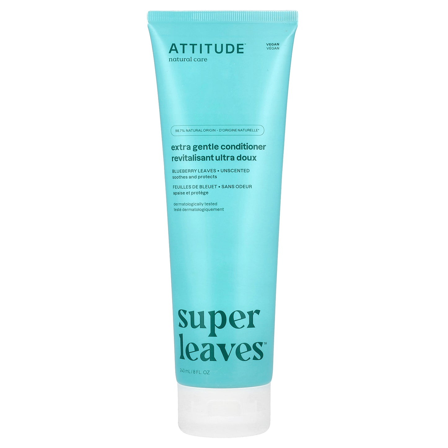 ATTITUDE, Super Leaves™, Extra Gentle Conditioner,  Unscented, 8 fl oz (240 ml)