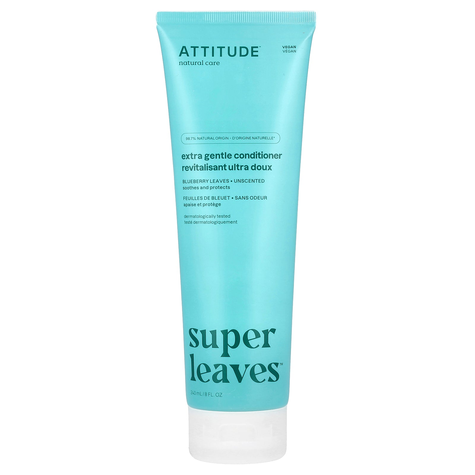 ATTITUDE, Super Leaves™, Extra Gentle Conditioner,  Unscented, 8 fl oz (240 ml)
