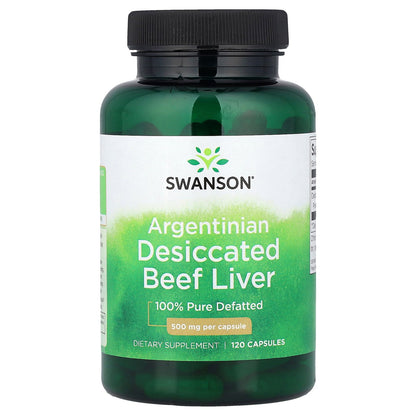 Swanson, Argentinian Desiccated Beef Liver, 500 mg, 120 Capsules