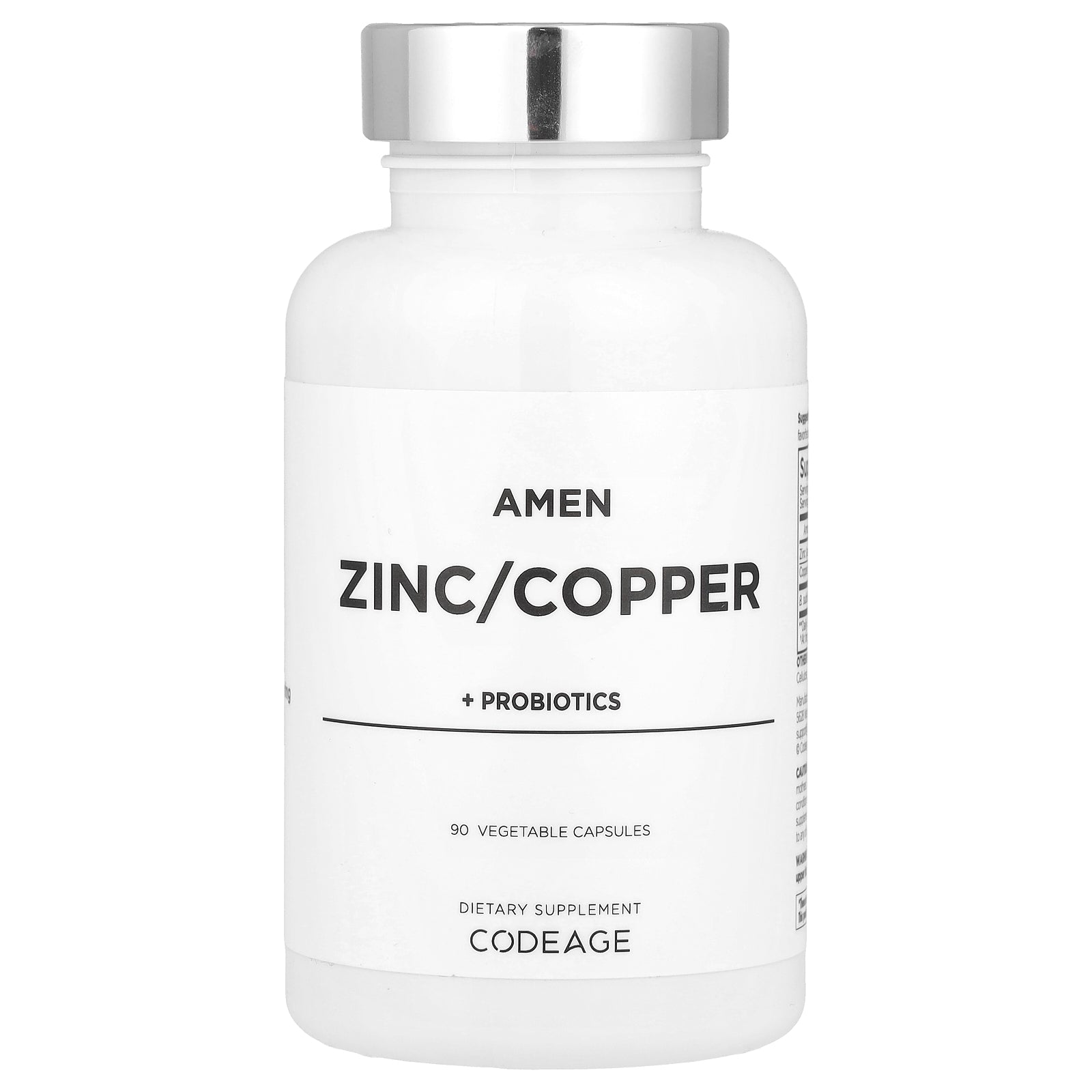 Codeage, Amen, Zinc/Copper + Probiotics, 90 Vegetable Capsules