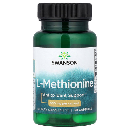 Swanson, L-Methionine, 500 mg, 30 Capsules