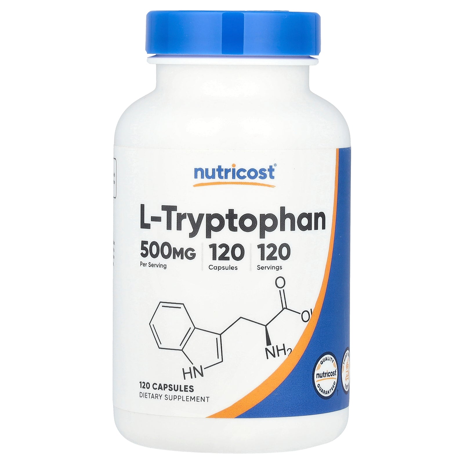Nutricost, L-Tryptophan, 500 mg, 120 Capsules
