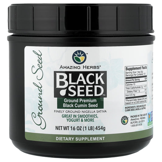Amazing Herbs, Black Seed™, Ground Premium Black Cumin Seed, 1 lb (454 g)