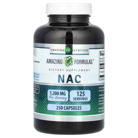 Amazing Nutrition, NAC, 1,200 mg, 250 Capsules (600 mg Per Capsule)