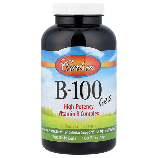 Carlson, B-100 Gels, 200 Soft Gels