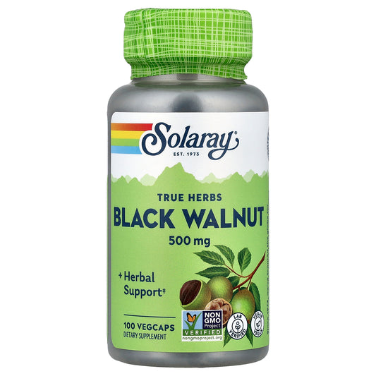 Solaray, True Herbs, Black Walnut, 500 mg, 100 VegCaps