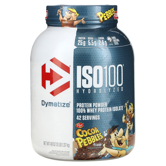 Dymatize, ISO100® Hydrolyzed, 100% Whey Protein Isolate, Cocoa Pebbles, 3 lbs (1.37 kg)