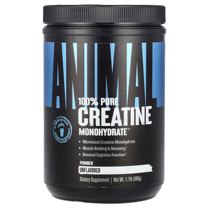 Animal, 100% Pure Creatine Monohydrate™ Powder, Unflavored, 1.1 lb (500 g)
