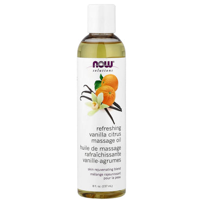 NOW Foods, Solutions, Refreshing Massage Oil, Vanilla Citrus, 8 fl oz (237 ml)