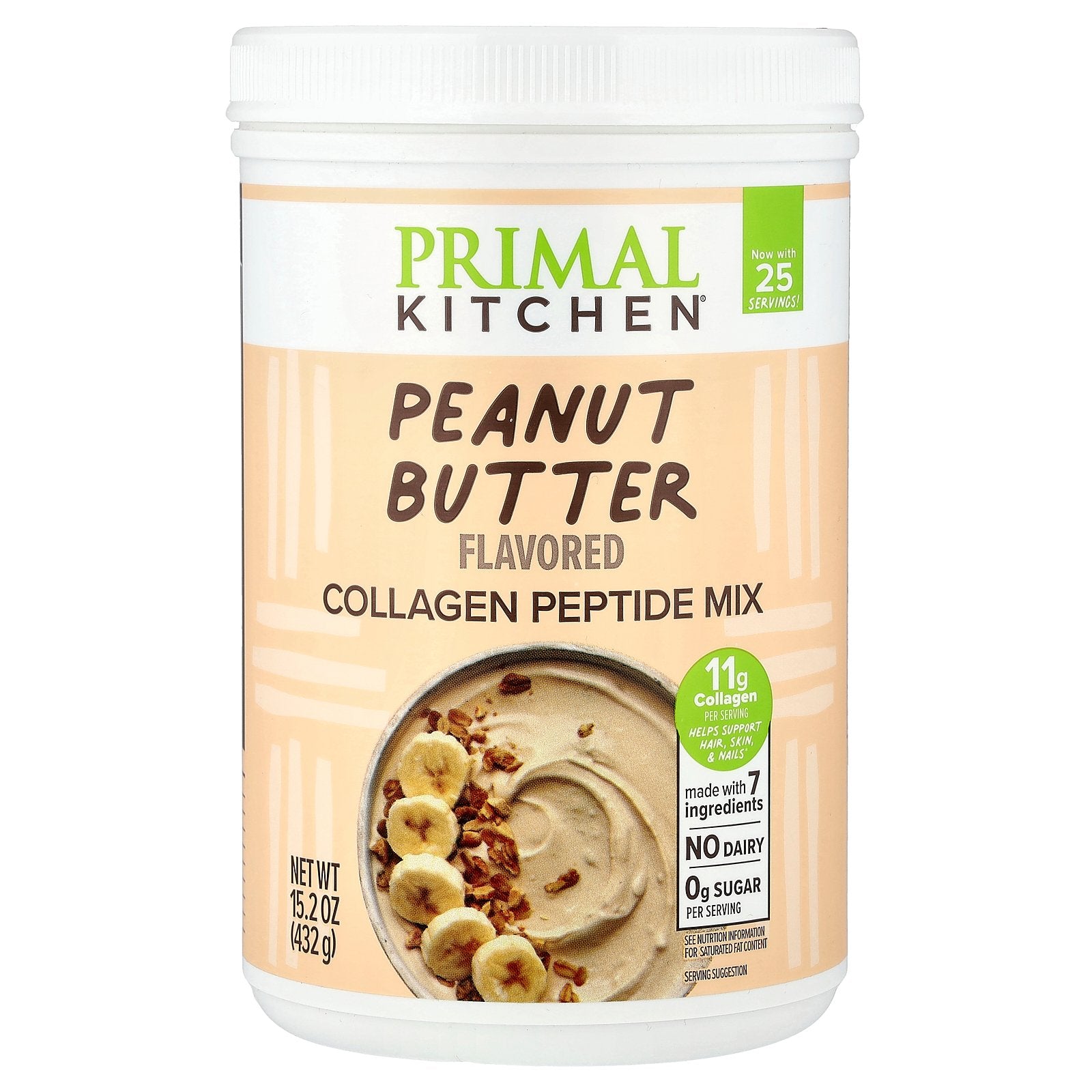 Primal Kitchen, Collagen Peptide Mix, Peanut Butter, 15.2 oz (432 g)