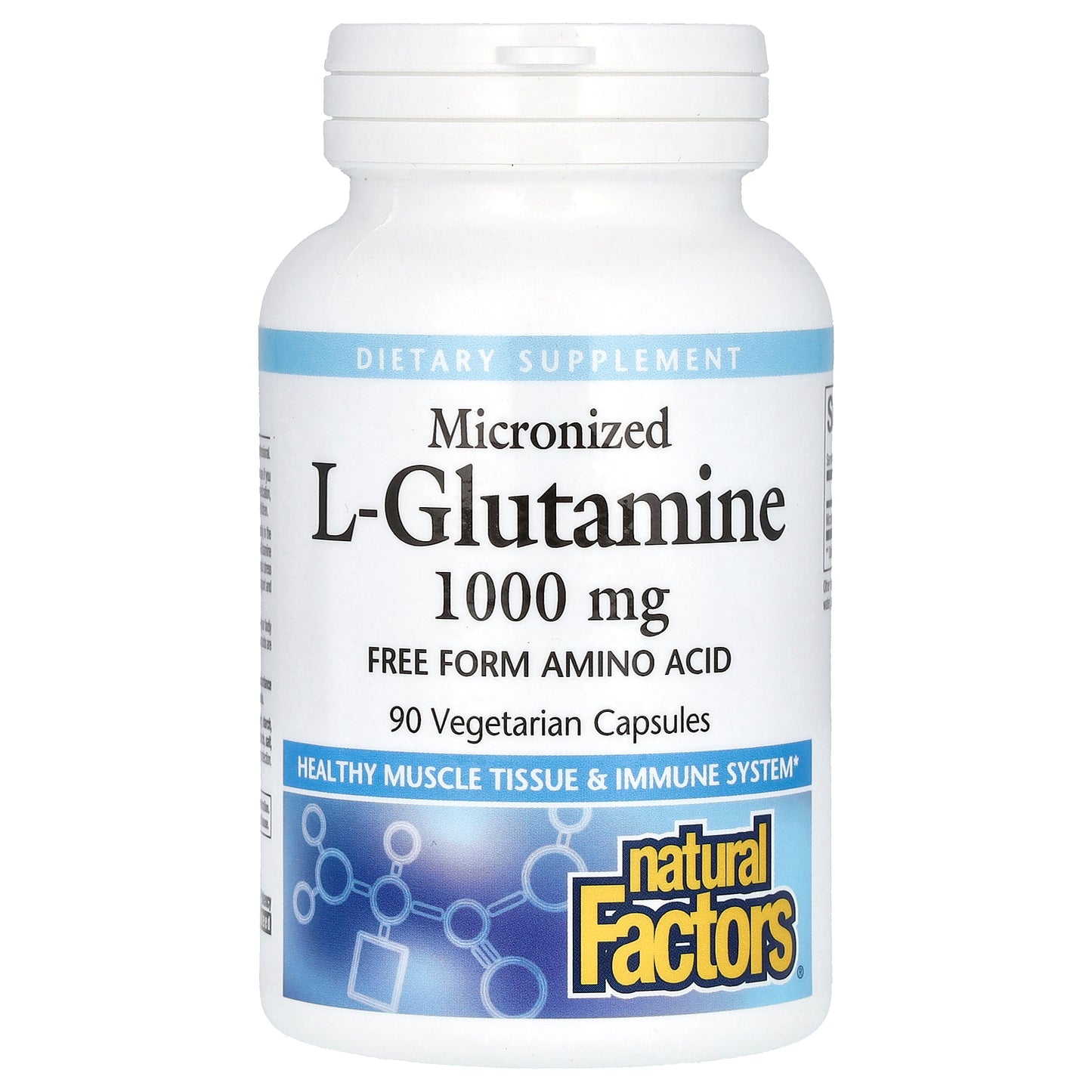 Natural Factors, Micronized L-Glutamine, 1,000 mg, 90 Vegetarian Capsules